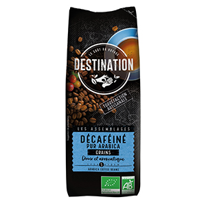 Café grains décaféiné bio - DESTINATION - 250g