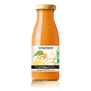 Pur Jus Orange Carotte Citron bio - VITAMONT - 25cl x15
