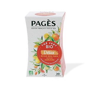 Boite de 20 sachets de thé vert détox bio - PAGES