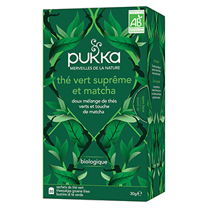 Boite de 20 sachets de thé vert matcha suprême bio - PUKKA