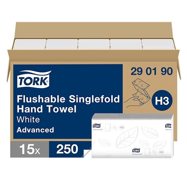 Essuie-mains blancs pliage en V - TORK - 250 x15