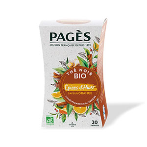 Boite de 20 sachets de thé noir Hiver Epicé bio - PAGES