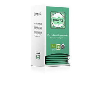 Boite de 25 sachets de thé vert menthe, concombre bio - KUSMI TEA