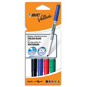 Etui de 4 feutres velleda effaçables - BIC