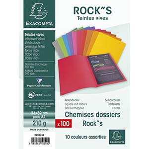 Lot de 100 chemises multicolores - EXACOMPTA 