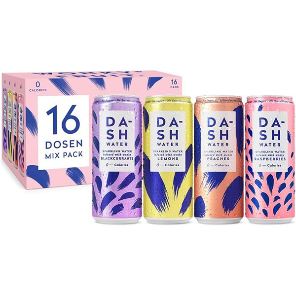 DASH WATER - mixed pack 4 parfums - 16 x 330ML